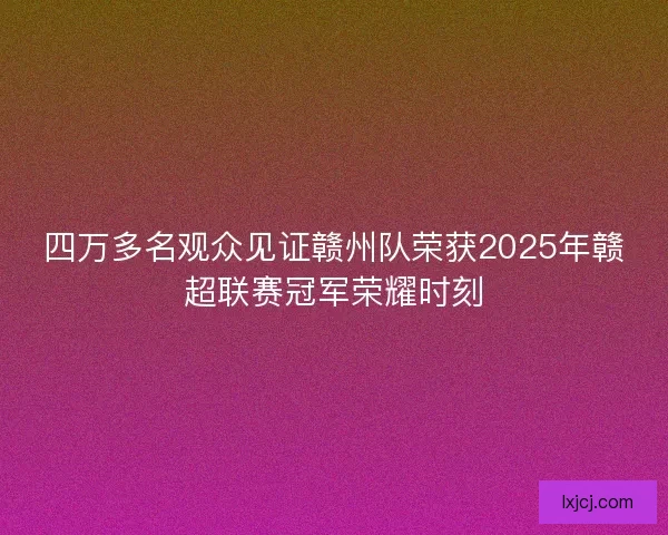 四万多名观众见证赣州队荣获2025年赣超联赛冠军荣耀时刻